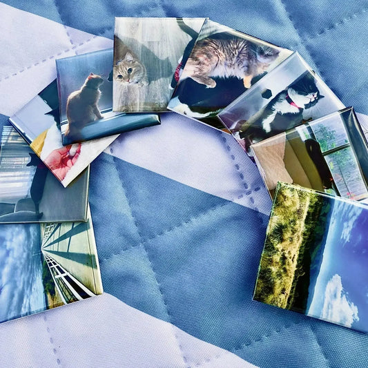 Mini Charms custom photo magnets of cats and landscape travel memory gift home decor personalised handmade fridge magnet