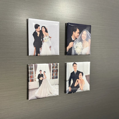 4 wedding ceremony personalised custom photo fridge magnets gifts home decor handmade magnetic